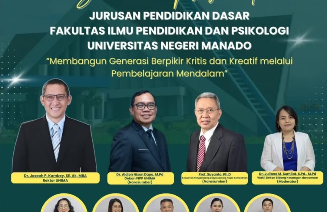 Penerbit Erlangga dan FIPP UNIMA Gelar Seminar Nasional: Membangun Generasi Berpikir Kritis dan Kreatif melalui Pembelajaran Mendalam”