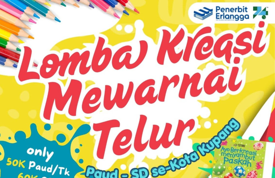 Sambut Sukacita Paskah, Penerbit Erlangga NTT Gelar Lomba Mewarnai Telur di Kota Kupang