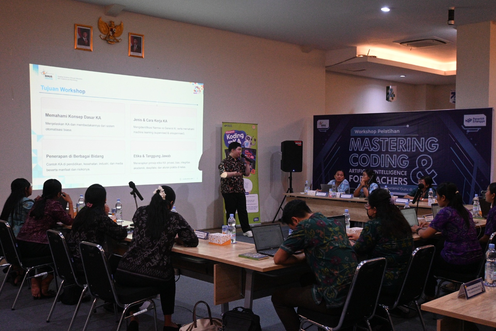Workshop Mastering Coding & Artificial Intelligence for Teacher by Binus Creates Jenjang SD se-Kota Denpasar