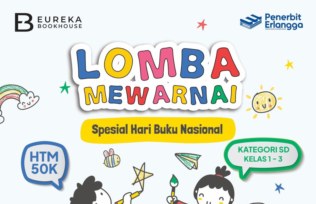 Lomba Mewarnai Online Spesial Hari Buku Nasional bersama Penerbit Erlangga