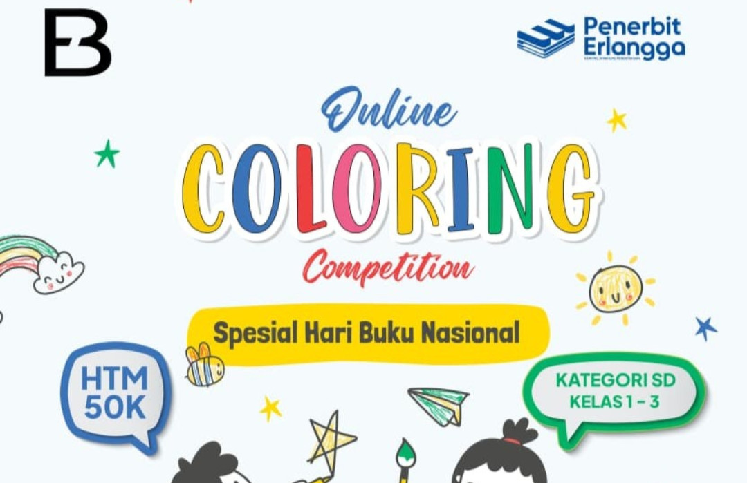 Lomba Mewarnai Online Spesial Hari Buku Nasional bersama Penerbit Erlangga